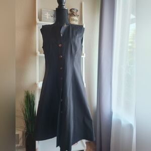 Lafayette 148 New York Black Sleeveless A-Line Dress